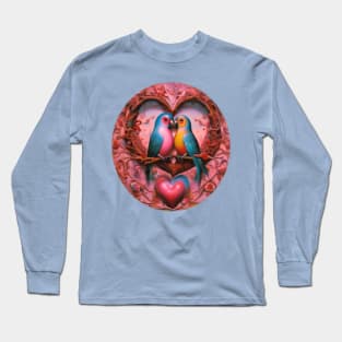 Valentine’s Day lovebirds snuggling up Long Sleeve T-Shirt